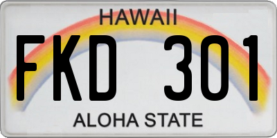 HI license plate FKD301