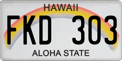 HI license plate FKD303
