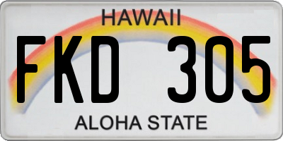 HI license plate FKD305