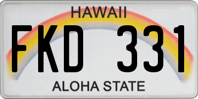 HI license plate FKD331