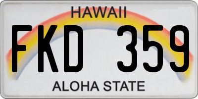 HI license plate FKD359