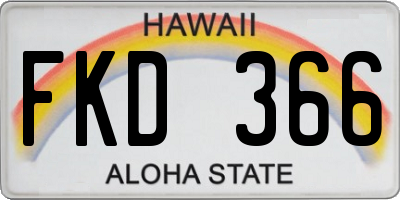 HI license plate FKD366