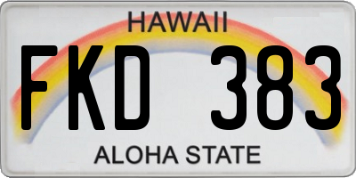 HI license plate FKD383