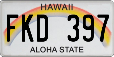 HI license plate FKD397
