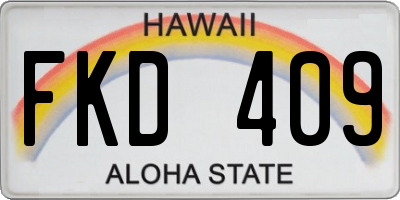 HI license plate FKD409