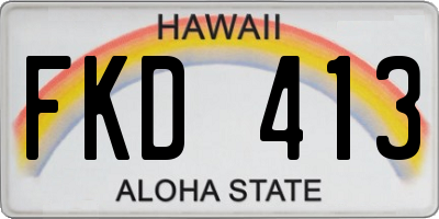 HI license plate FKD413