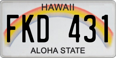 HI license plate FKD431