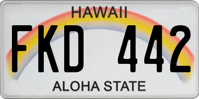 HI license plate FKD442