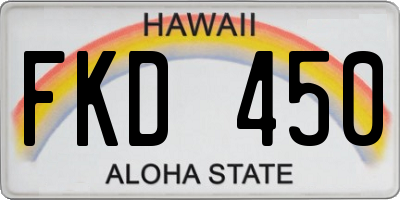 HI license plate FKD450