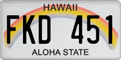HI license plate FKD451