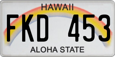 HI license plate FKD453