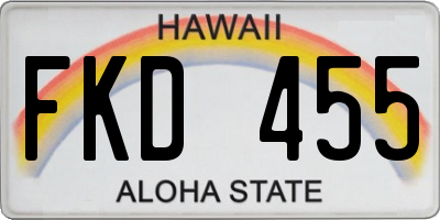 HI license plate FKD455