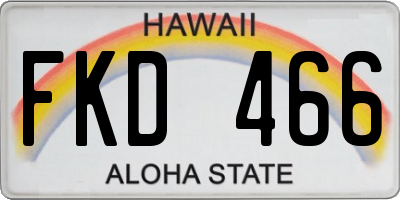 HI license plate FKD466