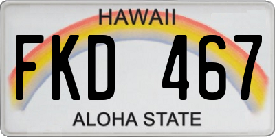 HI license plate FKD467