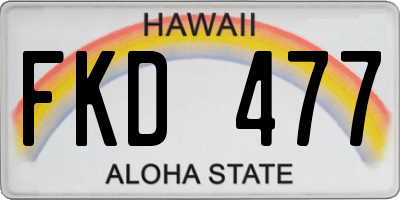 HI license plate FKD477