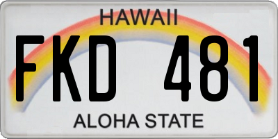 HI license plate FKD481