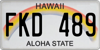HI license plate FKD489
