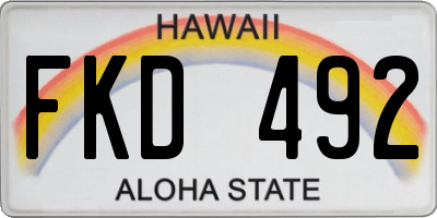 HI license plate FKD492
