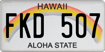 HI license plate FKD507