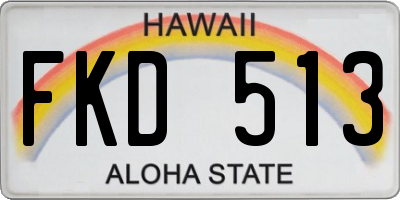 HI license plate FKD513