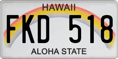HI license plate FKD518