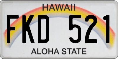 HI license plate FKD521