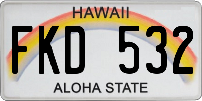 HI license plate FKD532