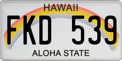 HI license plate FKD539