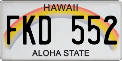 HI license plate FKD552
