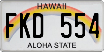 HI license plate FKD554