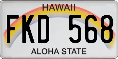HI license plate FKD568