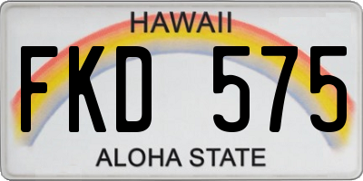 HI license plate FKD575