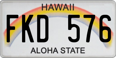 HI license plate FKD576