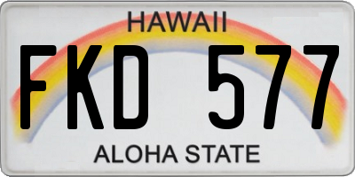 HI license plate FKD577