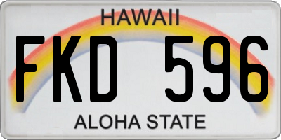 HI license plate FKD596