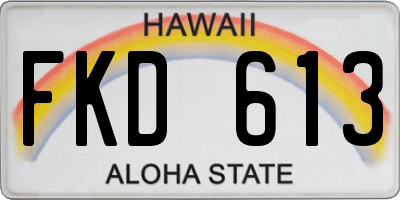 HI license plate FKD613