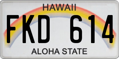 HI license plate FKD614