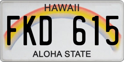 HI license plate FKD615
