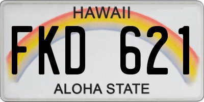 HI license plate FKD621