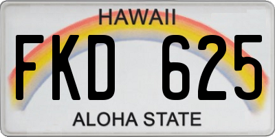 HI license plate FKD625