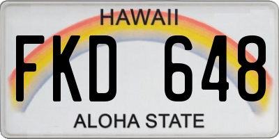 HI license plate FKD648