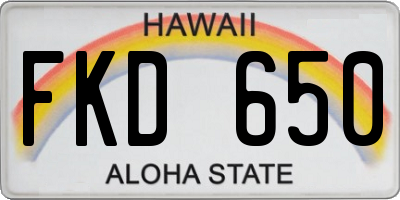 HI license plate FKD650