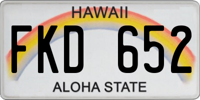 HI license plate FKD652