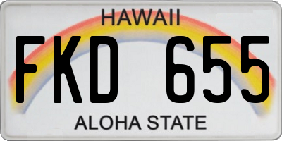 HI license plate FKD655