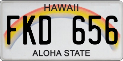HI license plate FKD656