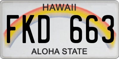 HI license plate FKD663
