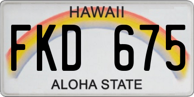 HI license plate FKD675