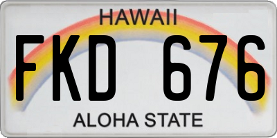 HI license plate FKD676