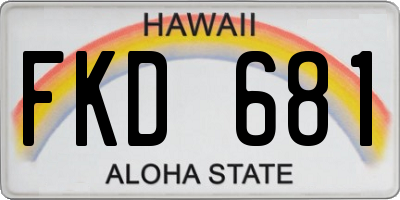 HI license plate FKD681
