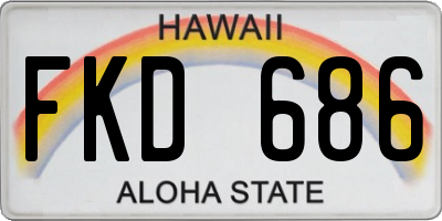 HI license plate FKD686
